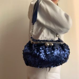Max Mara Blue sparkly Handbag⚡️😍👛